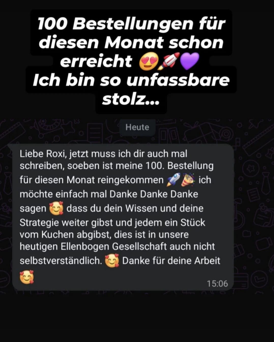 100 Bestellungen in einem Monat und ein großes Danke
