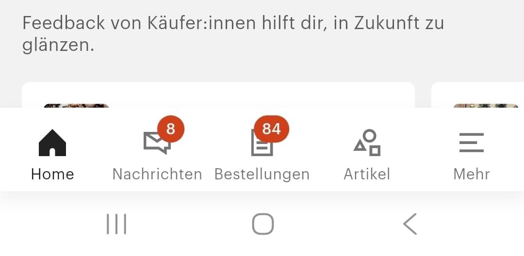 Bestellungen und Feedback im Shop